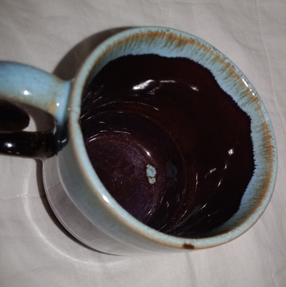 Replacement Mid Century Modern Stackable Brown Blue Drip Glaze Coffee Mug Cup - Picture 6 of 7